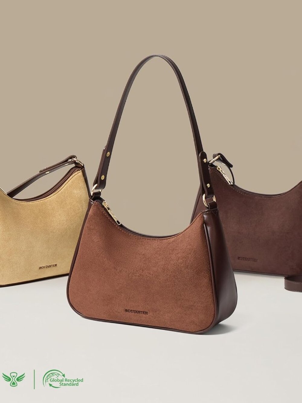 Crescent Shoulder Bag Dual-Texture Vegan Leather Purses for Women Retro Cross bo - Picture 6 of 6